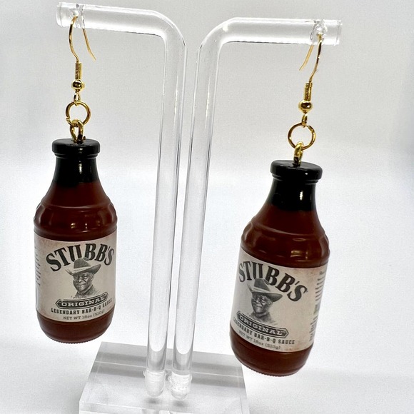 BBQ Earrings - Stubb’s BBQ Sauce - Barbecue Earrings - Mini Brands Earrings - Picture 1 of 7